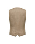 EP YAYING 100% Linen Mandarin Collar Frog Button Vest