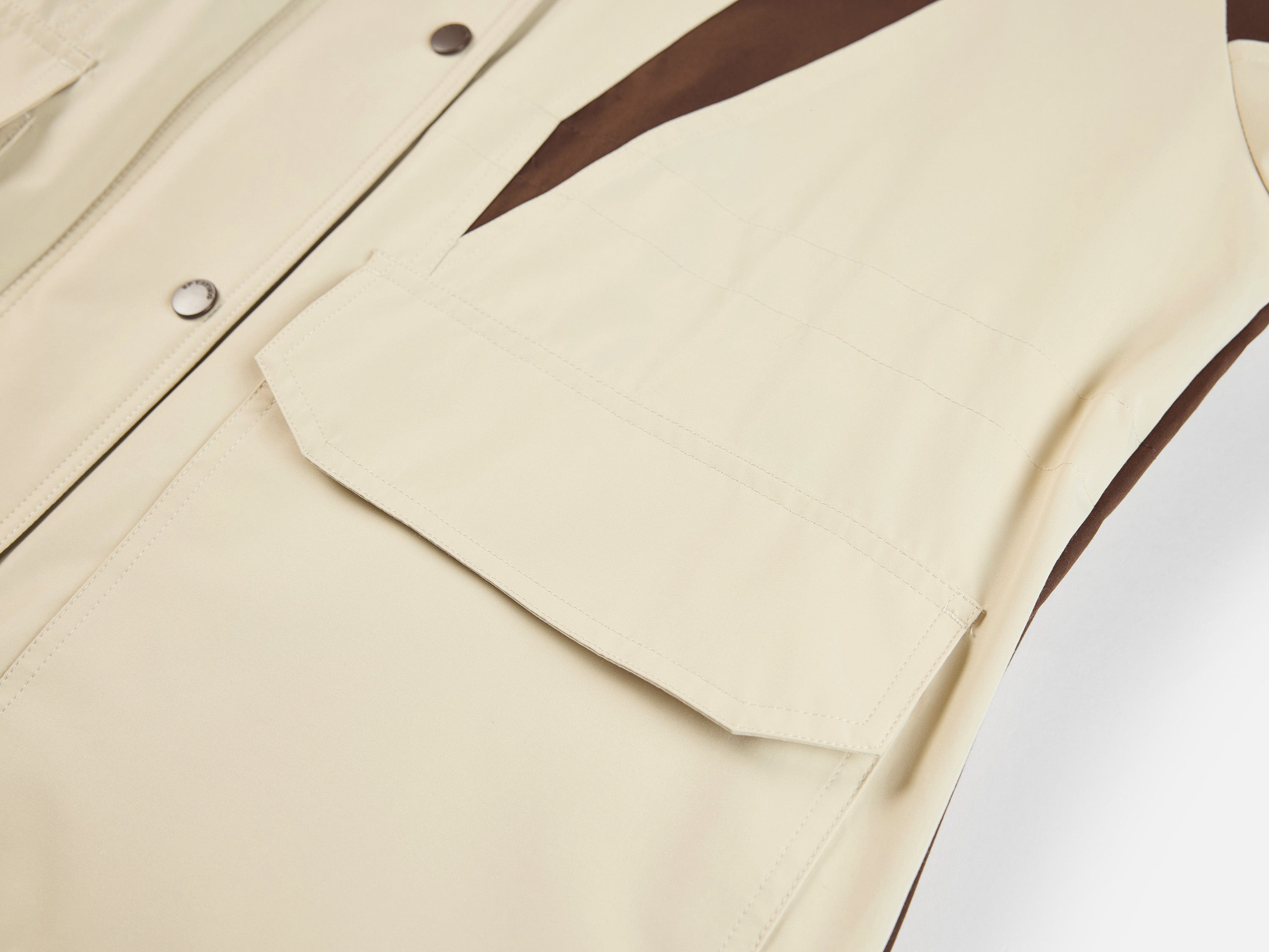 YAYING Beige Contrast Trim Coat
