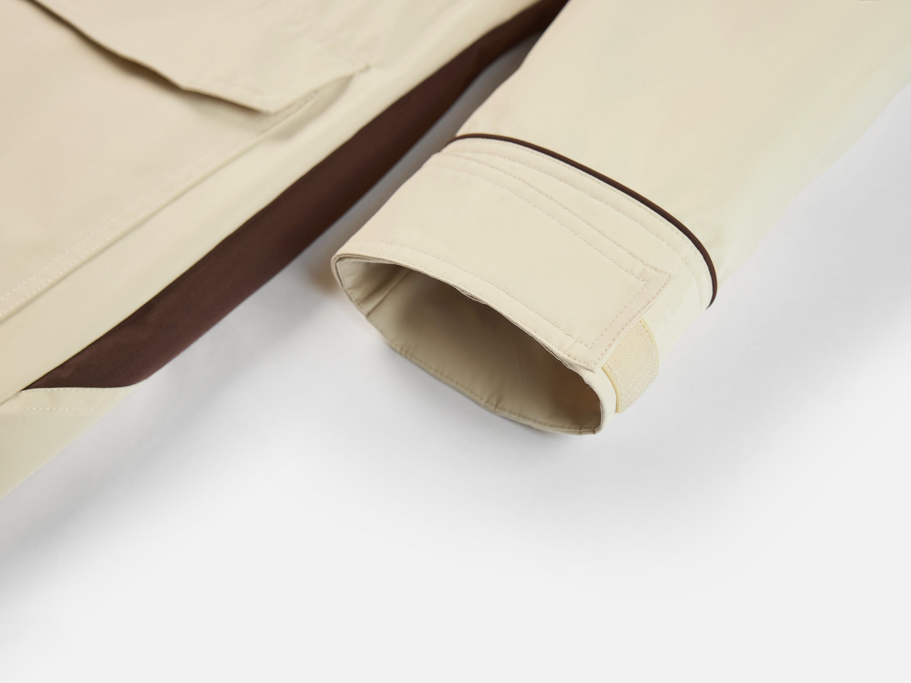 YAYING Beige Contrast Trim Coat