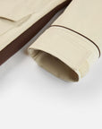 YAYING Beige Contrast Trim Coat