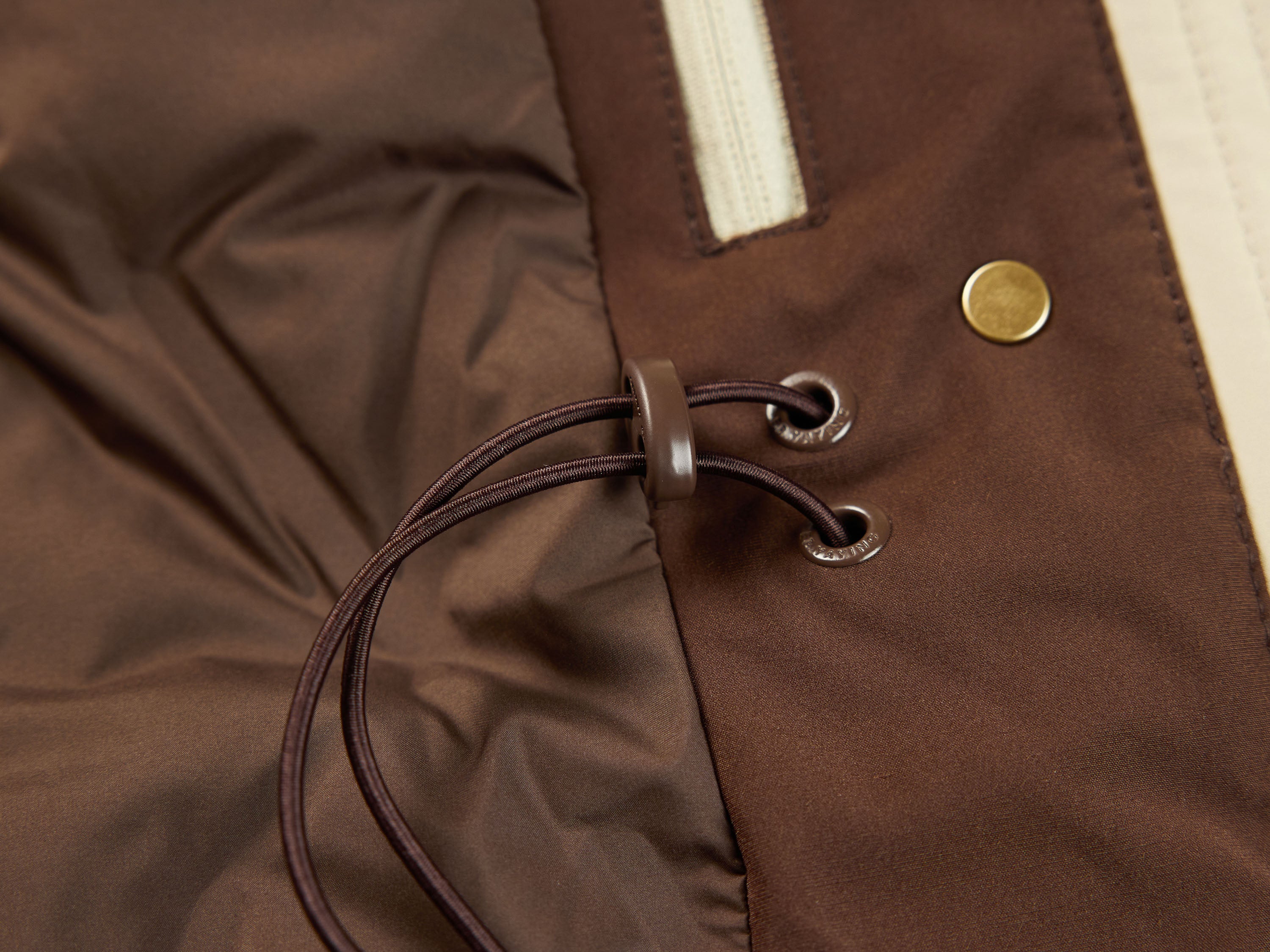 YAYING Beige Contrast Trim Coat