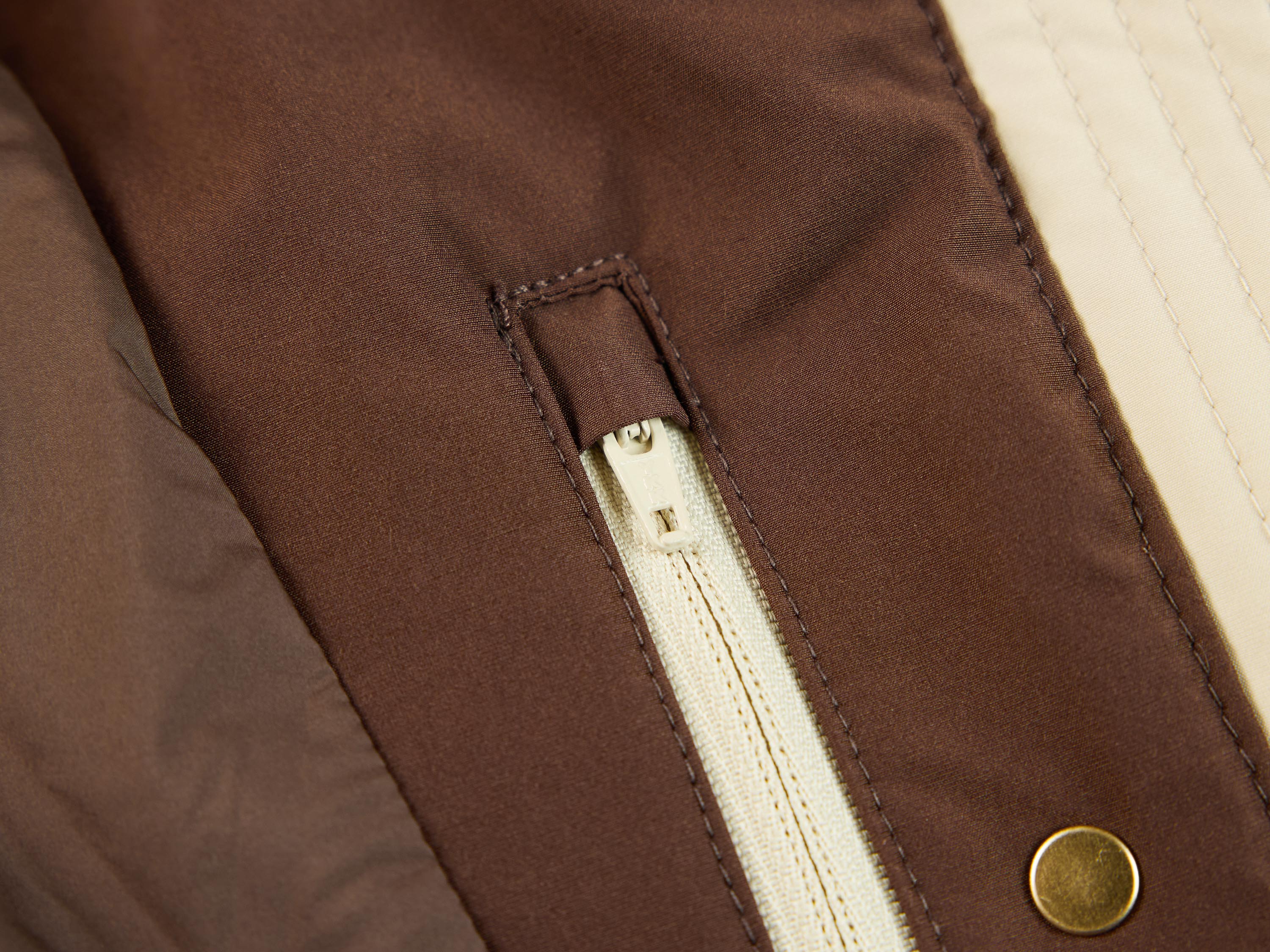 YAYING Beige Contrast Trim Coat