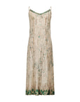 EP YAYING Floral Printed Pleated Belted Waist-Cinching Dress