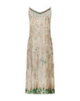 EP YAYING Floral Printed Pleated Belted Waist-Cinching Dress