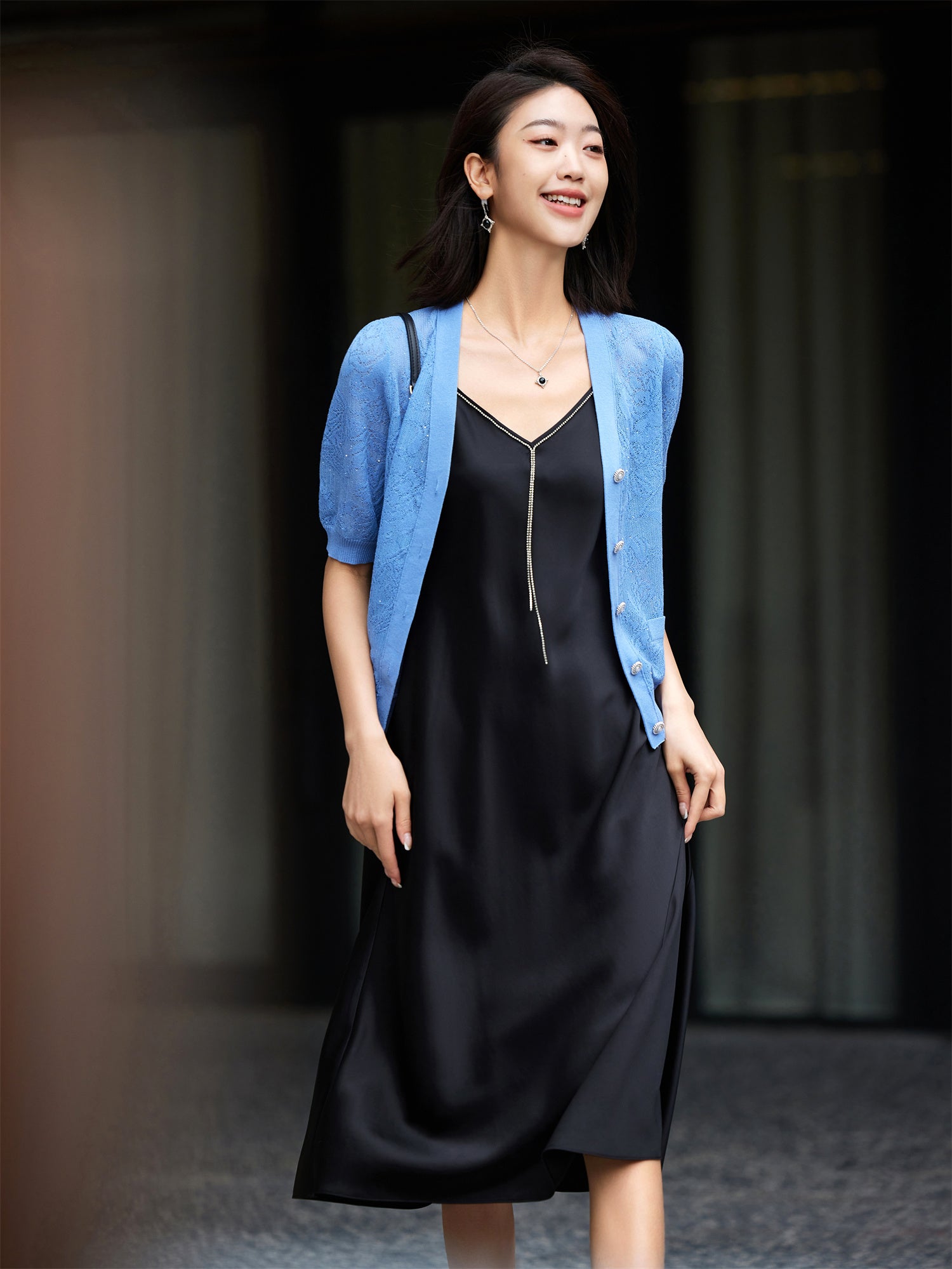 EP YAYING BLACK SLIP DRESS