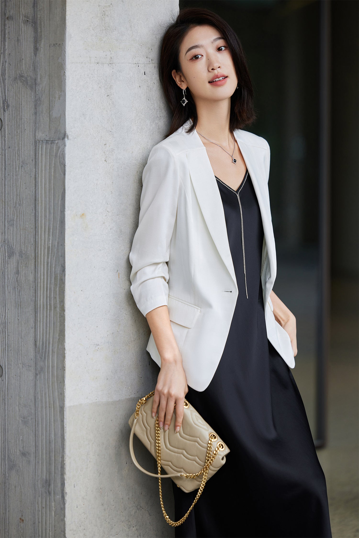 EP YAYING BLACK SLIP DRESS