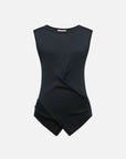 EP YAYING Minimalist Asymmetrical Hem Layered Tank Top
