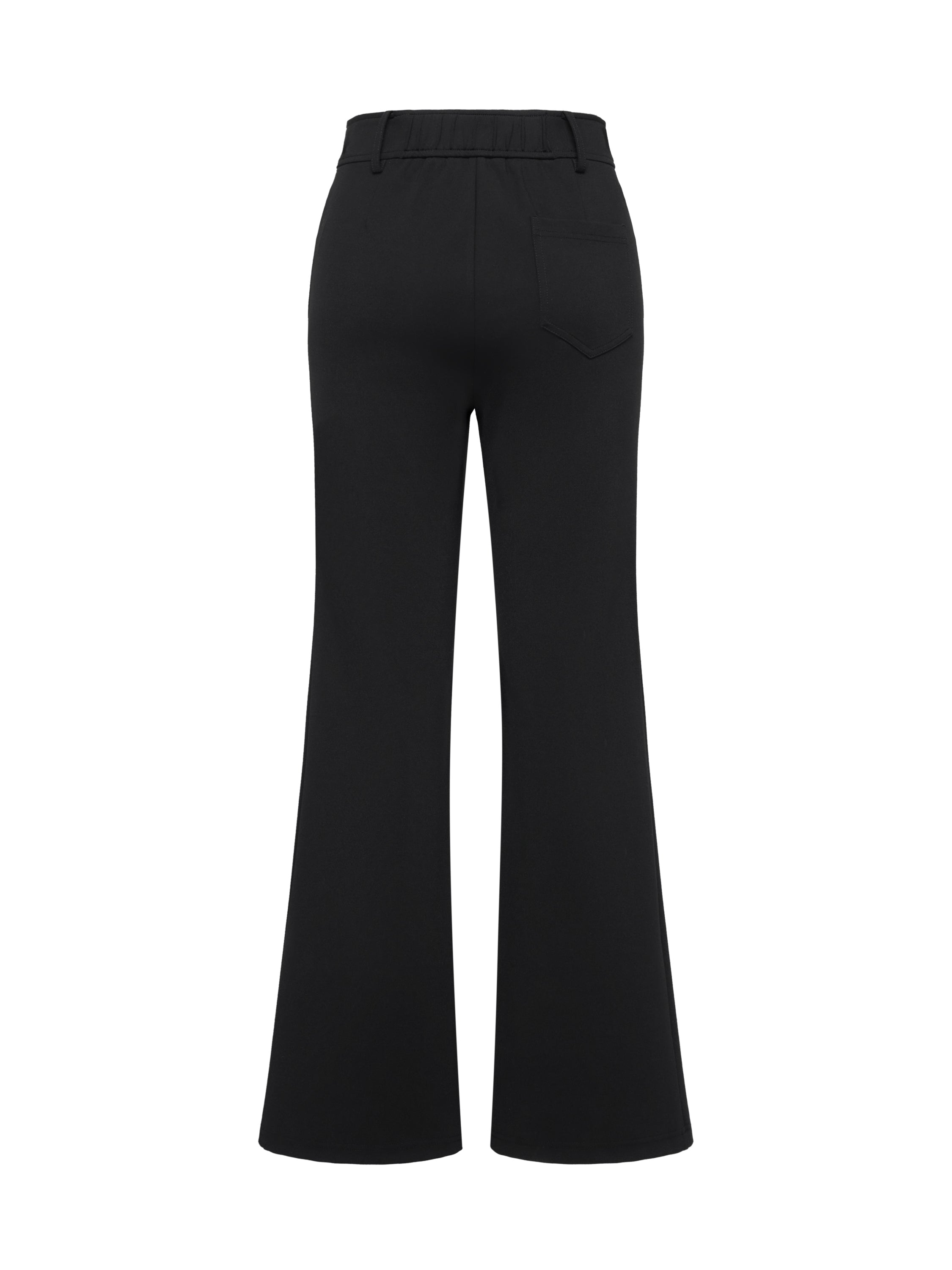 EP YAYING Double-Faced Knit High-Waisted Flared Pants