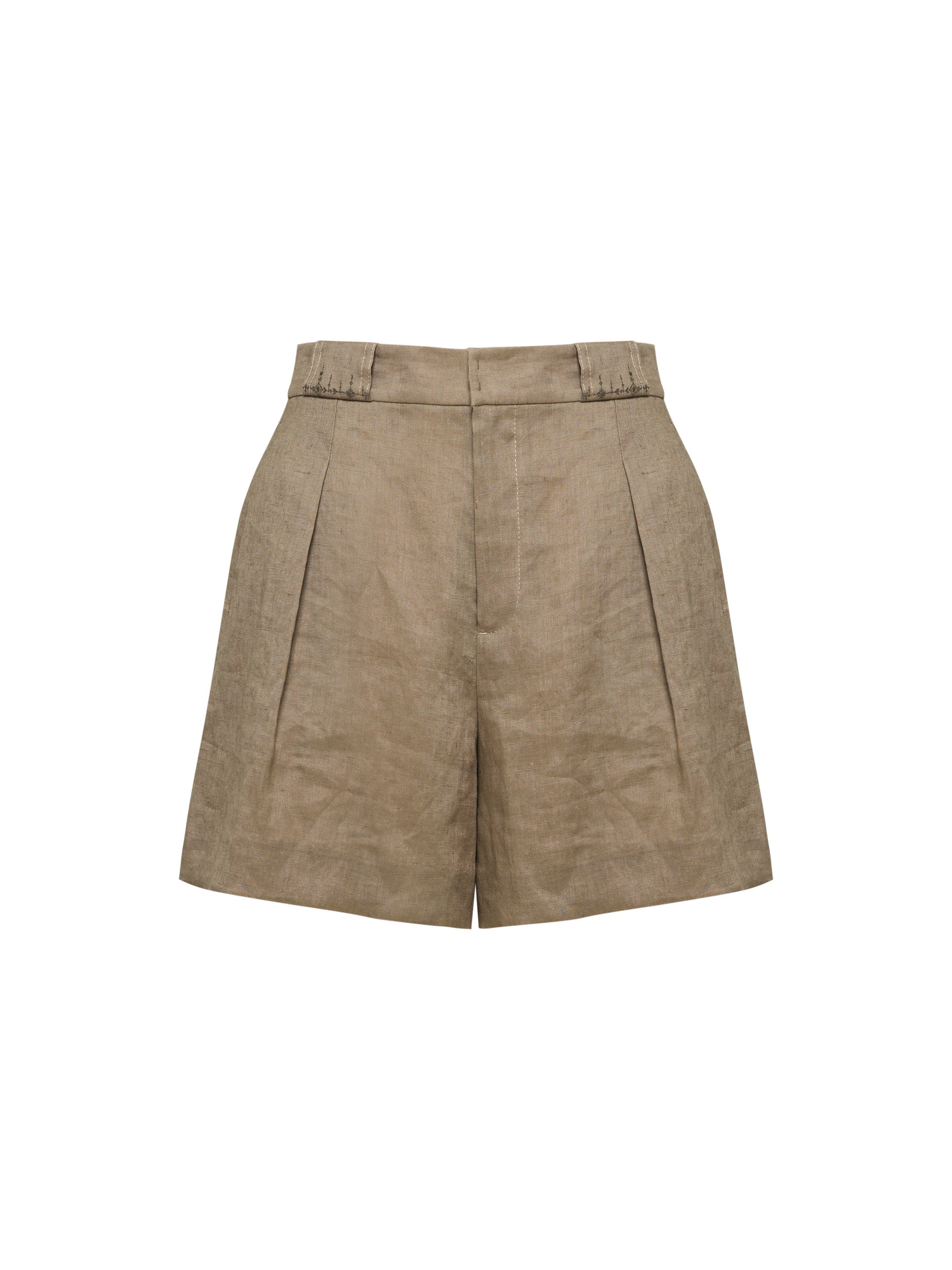 EP YAYING 100% Linen High-Waisted Straight-Leg Pants