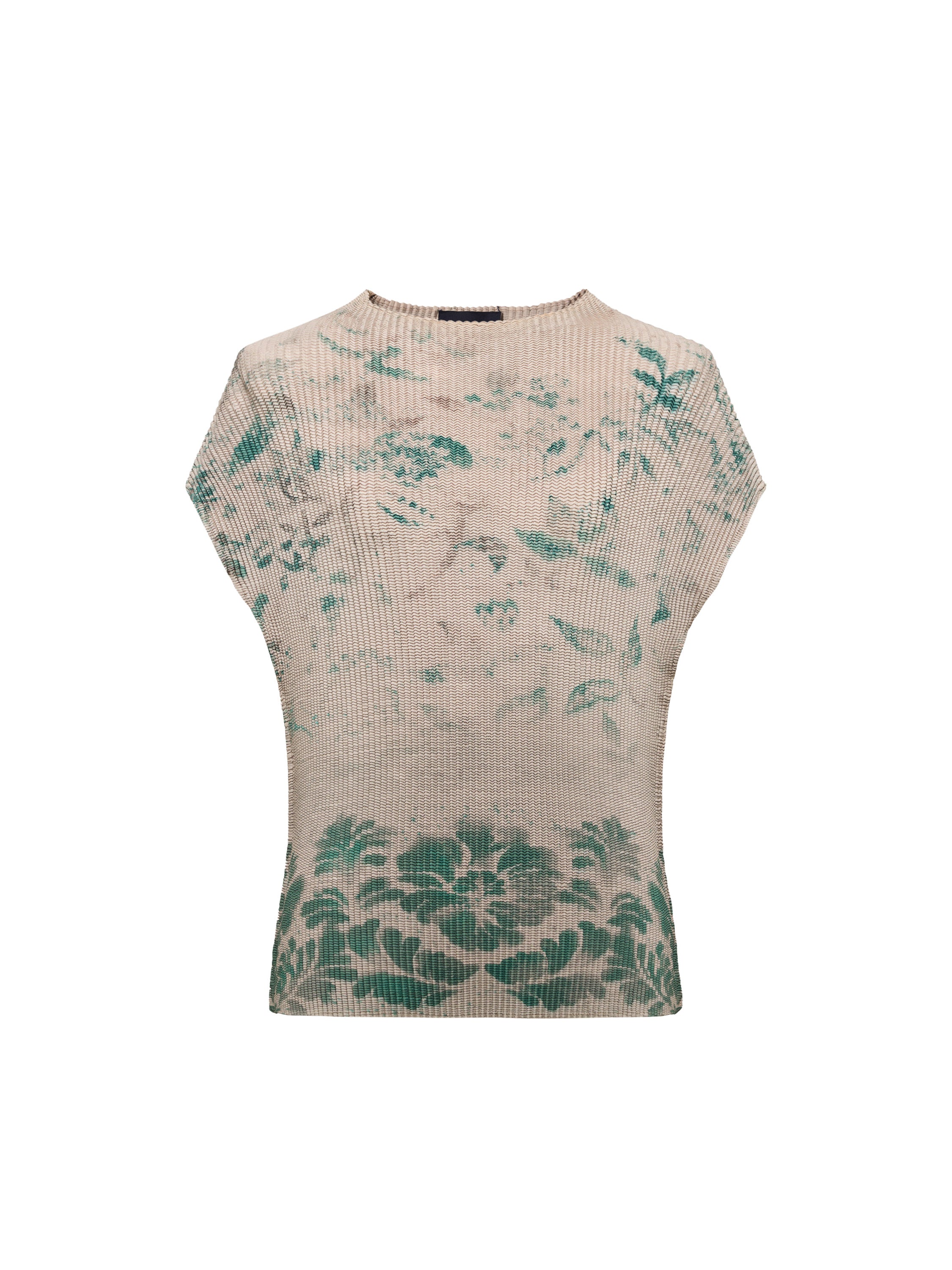 EP YAYING Floral Printed Slim Fit Round Neck Short Sleeve Top