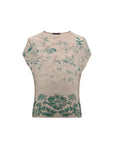EP YAYING Floral Printed Slim Fit Round Neck Short Sleeve Top