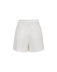 EP YAYING Peony Embroidered 4-Way Stretch Skirt-Front White Denim Skort