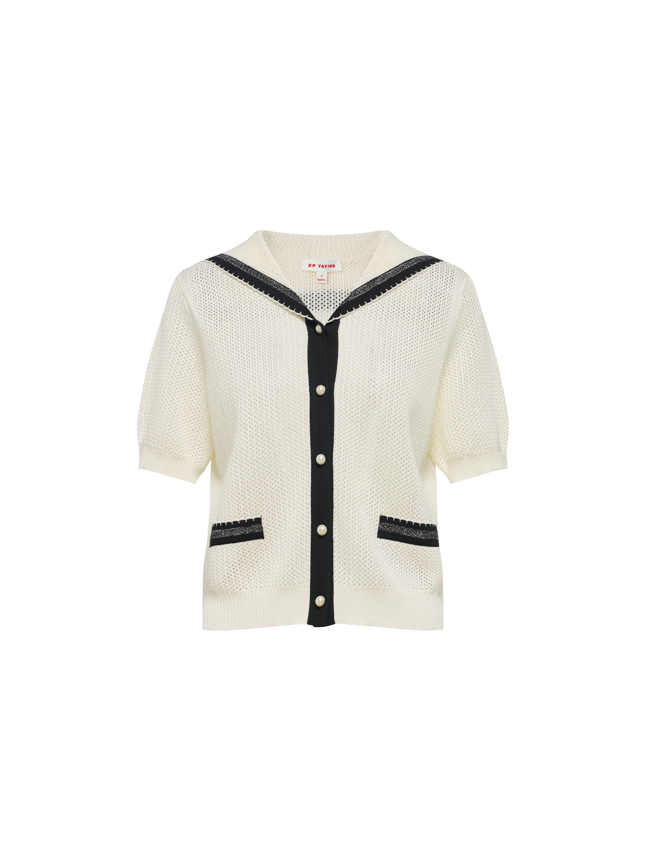 EP YAYING Short Sleeve Cotton Knitted Blazer Cardigan