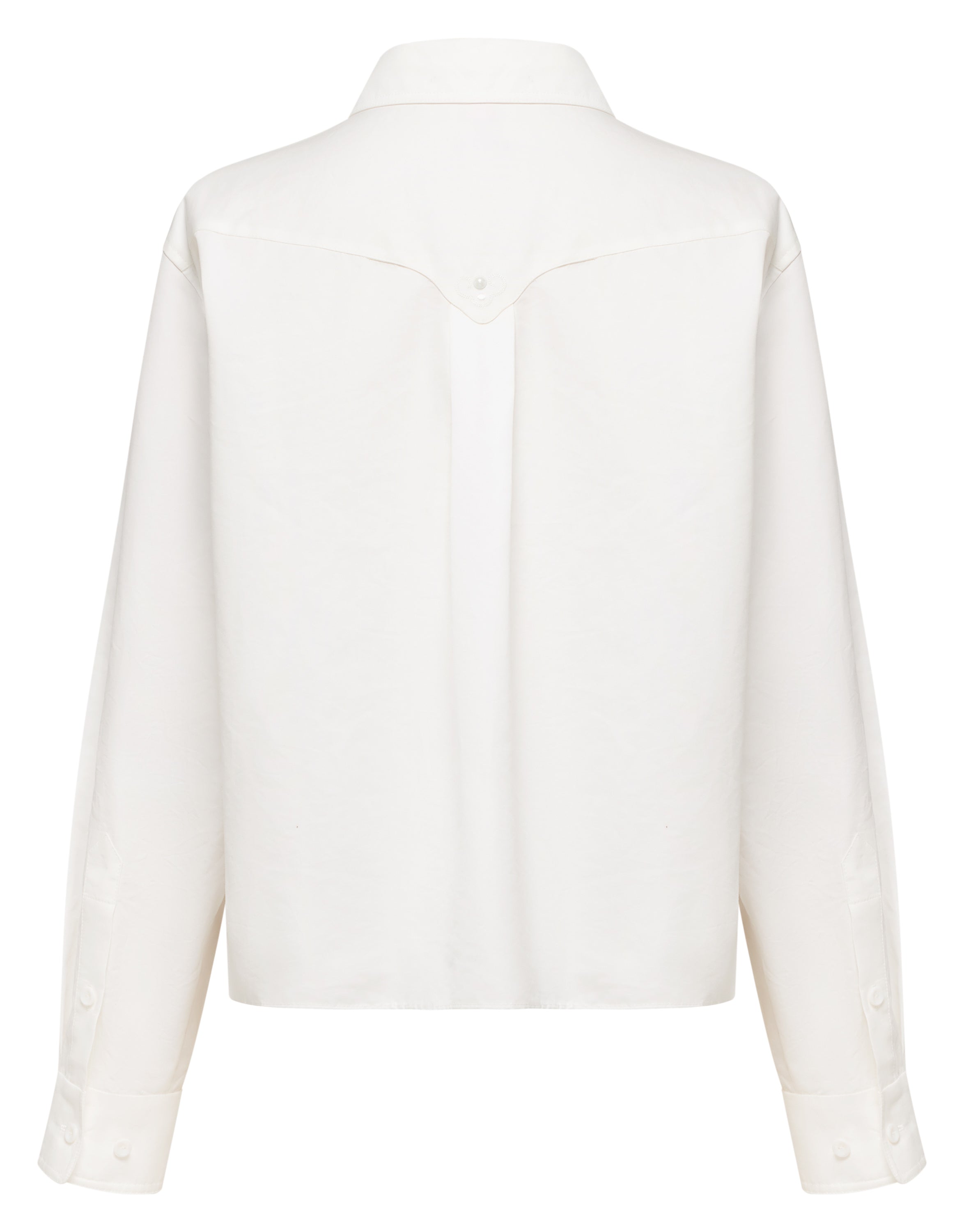 YAYING Short-cut silk cotton long-sleeved elegant collared shirt