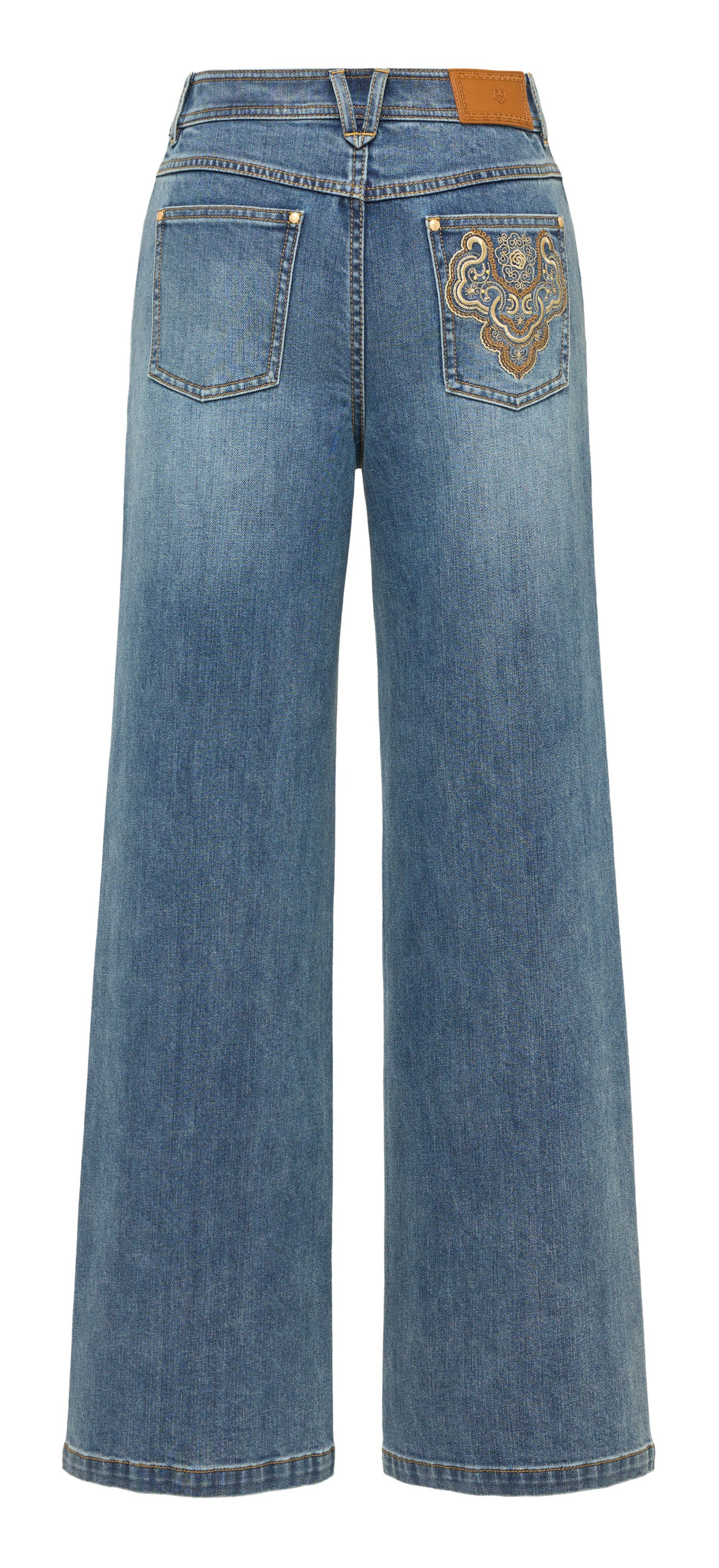 YAYING High-Waisted Wide-Leg Jeans