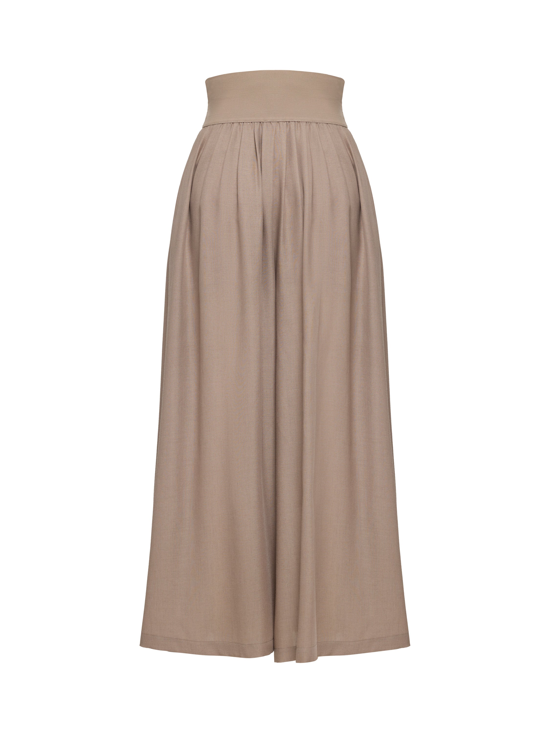 EP YAYING Silk Lined Wool Wide Leg Pants