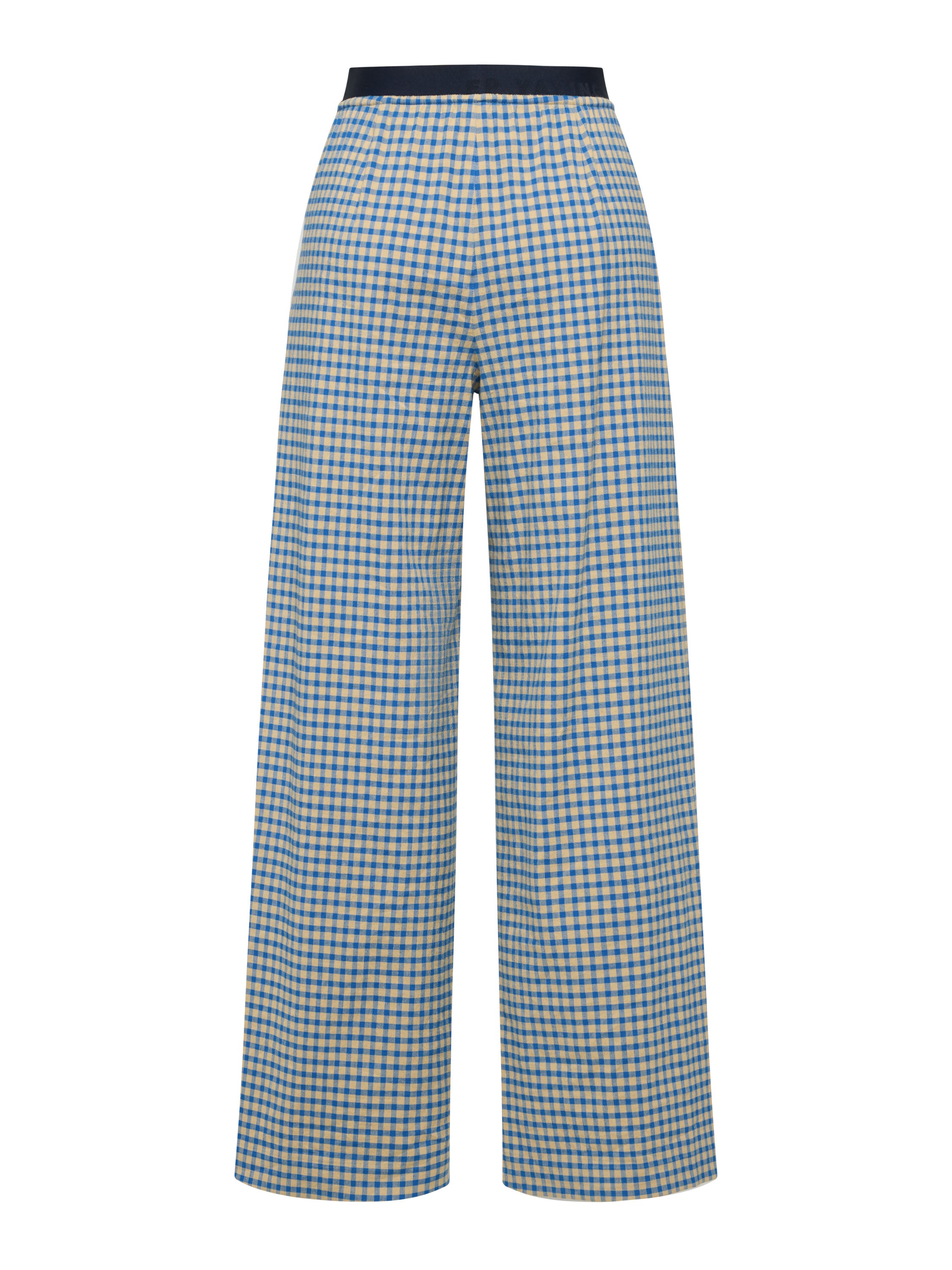 EP YAYING Cotton Check Pleated Wide Leg Pants