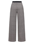 EP YAYING Cotton Check Pleated Wide Leg Pants