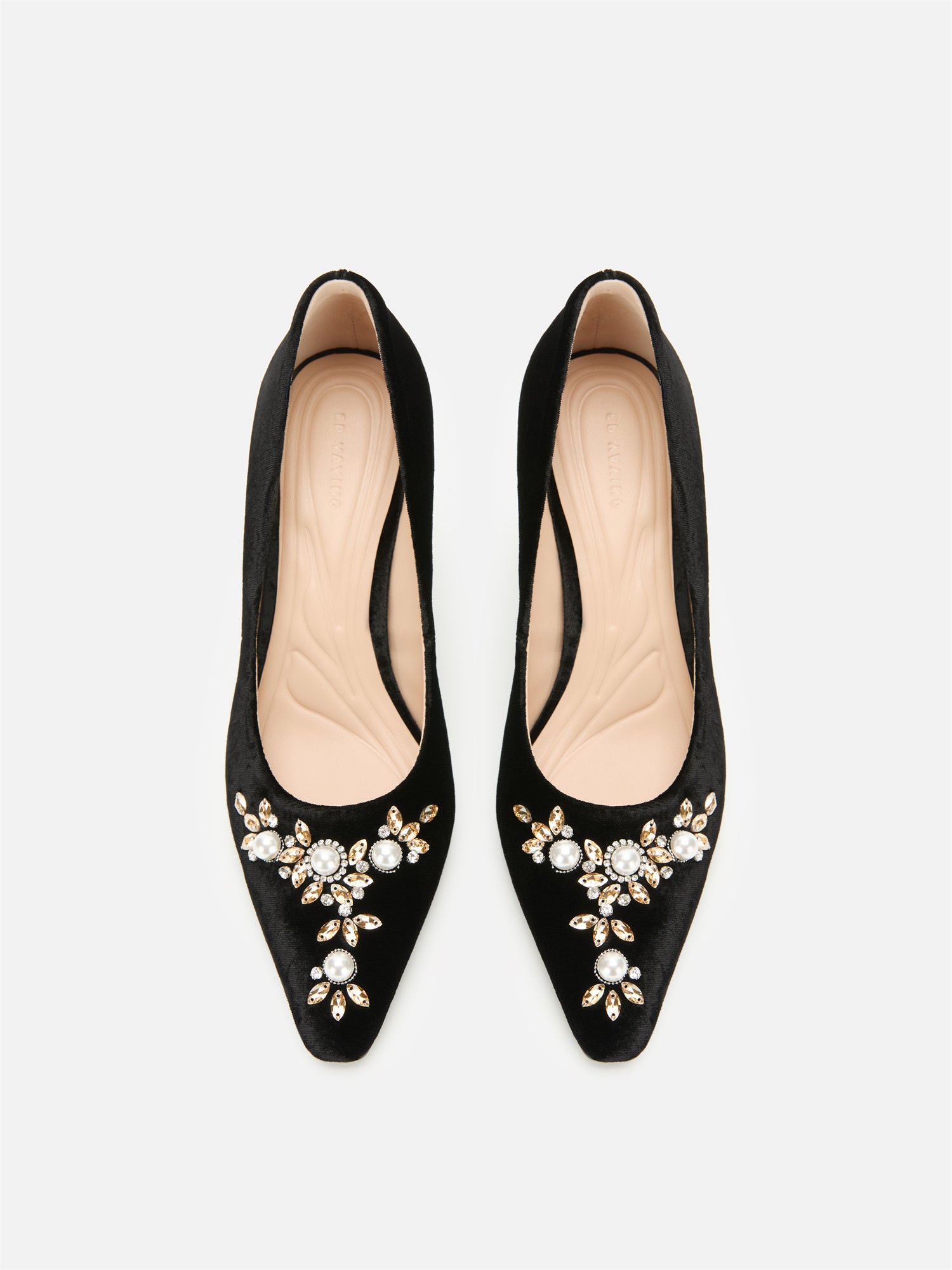 EP YAYING Rhinestone Velvet High Heels
