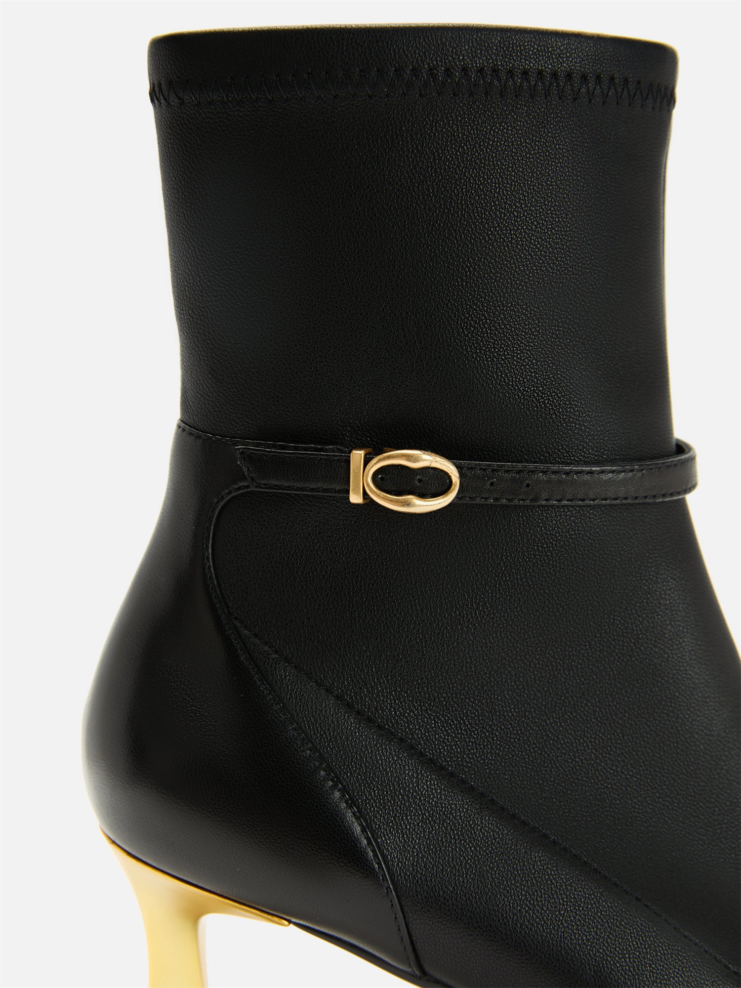 EP YAYING Stretch Lambskin Spliced Pointed Toe High-Heeled Ankle Boots