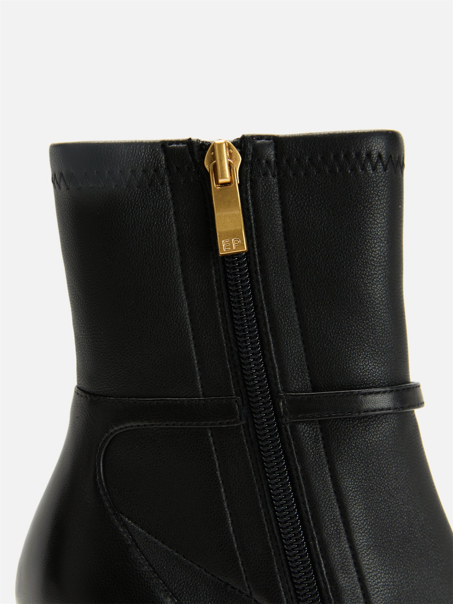 EP YAYING Stretch Lambskin Spliced Pointed Toe High-Heeled Ankle Boots