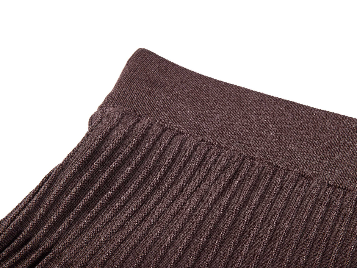 YAYING Elegant Textured Knit A-Line Midi Skirt