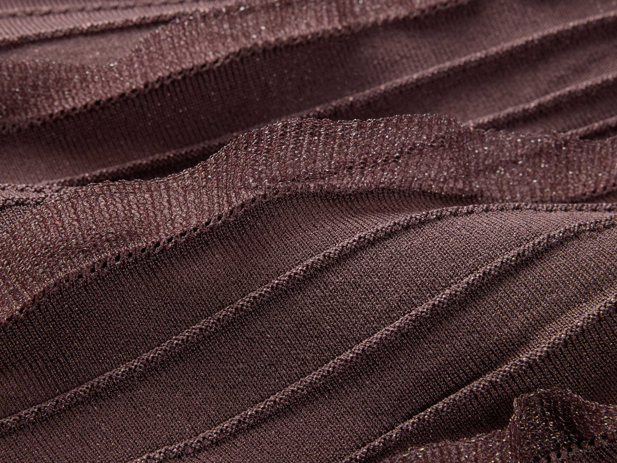 YAYING Elegant Textured Knit A-Line Midi Skirt