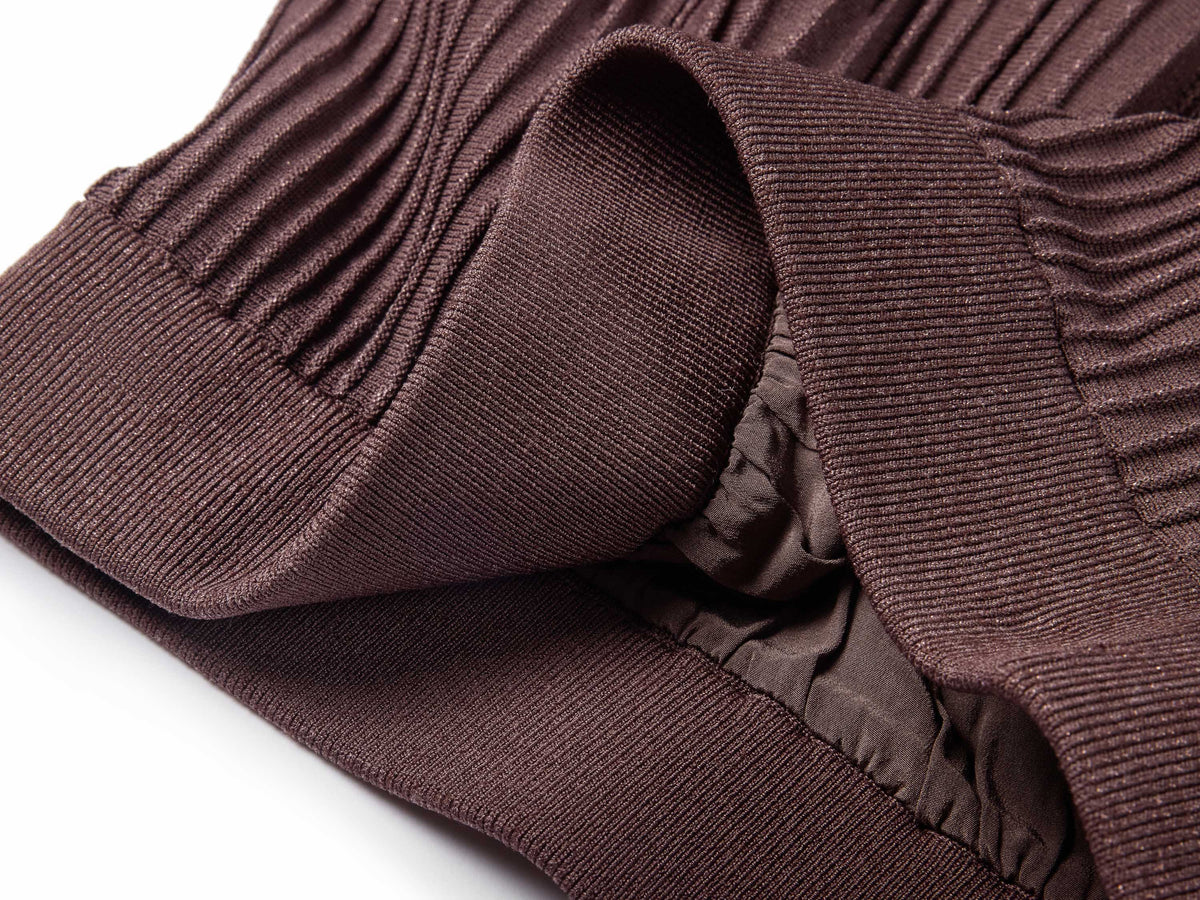 YAYING Elegant Textured Knit A-Line Midi Skirt