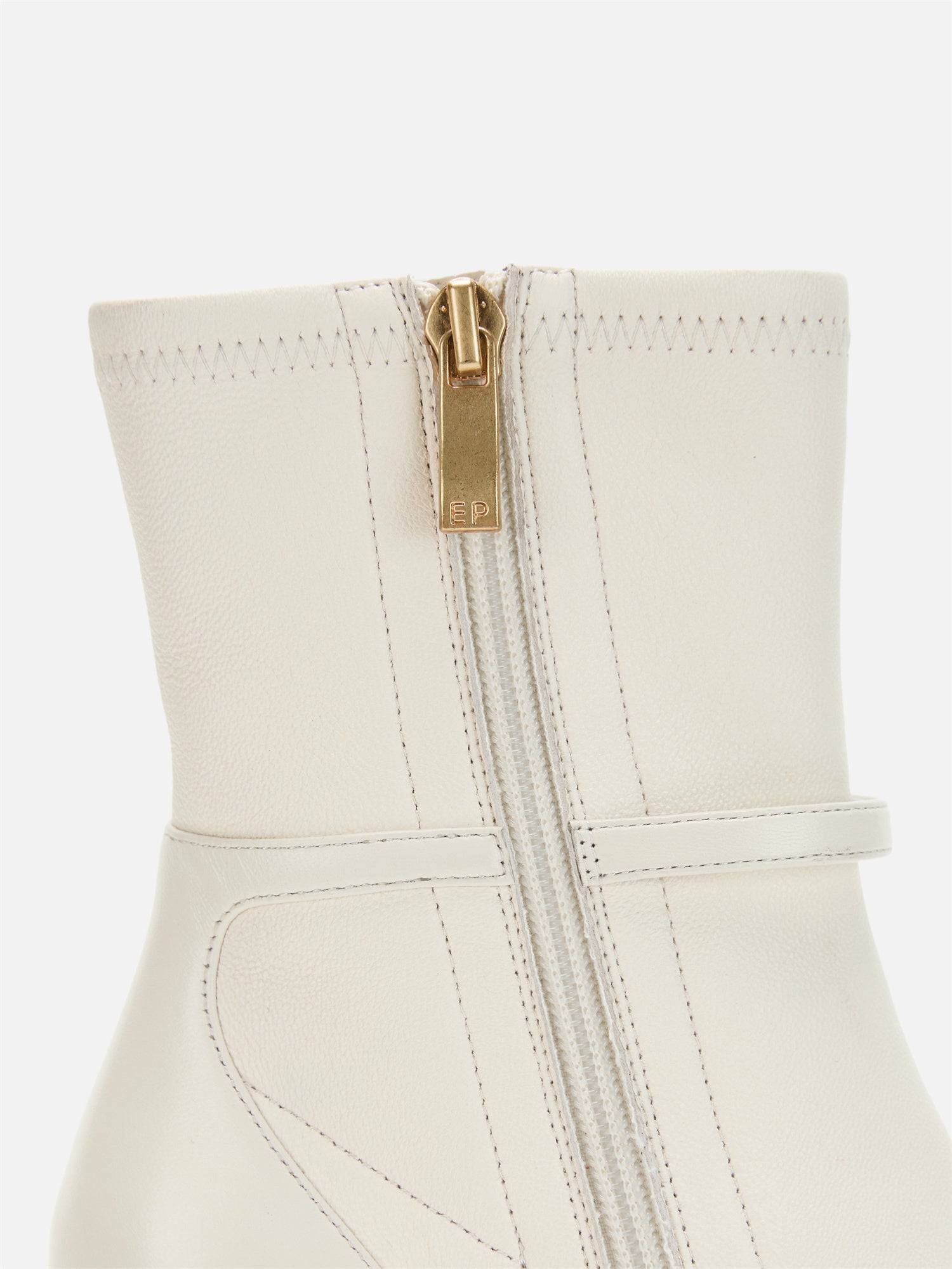 EP YAYING Stretch Lambskin Spliced Pointed Toe High-Heeled Ankle Boots
