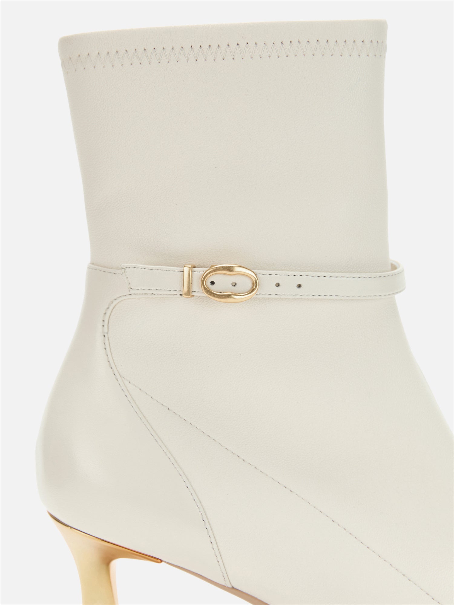 EP YAYING Stretch Lambskin Spliced Pointed Toe High-Heeled Ankle Boots