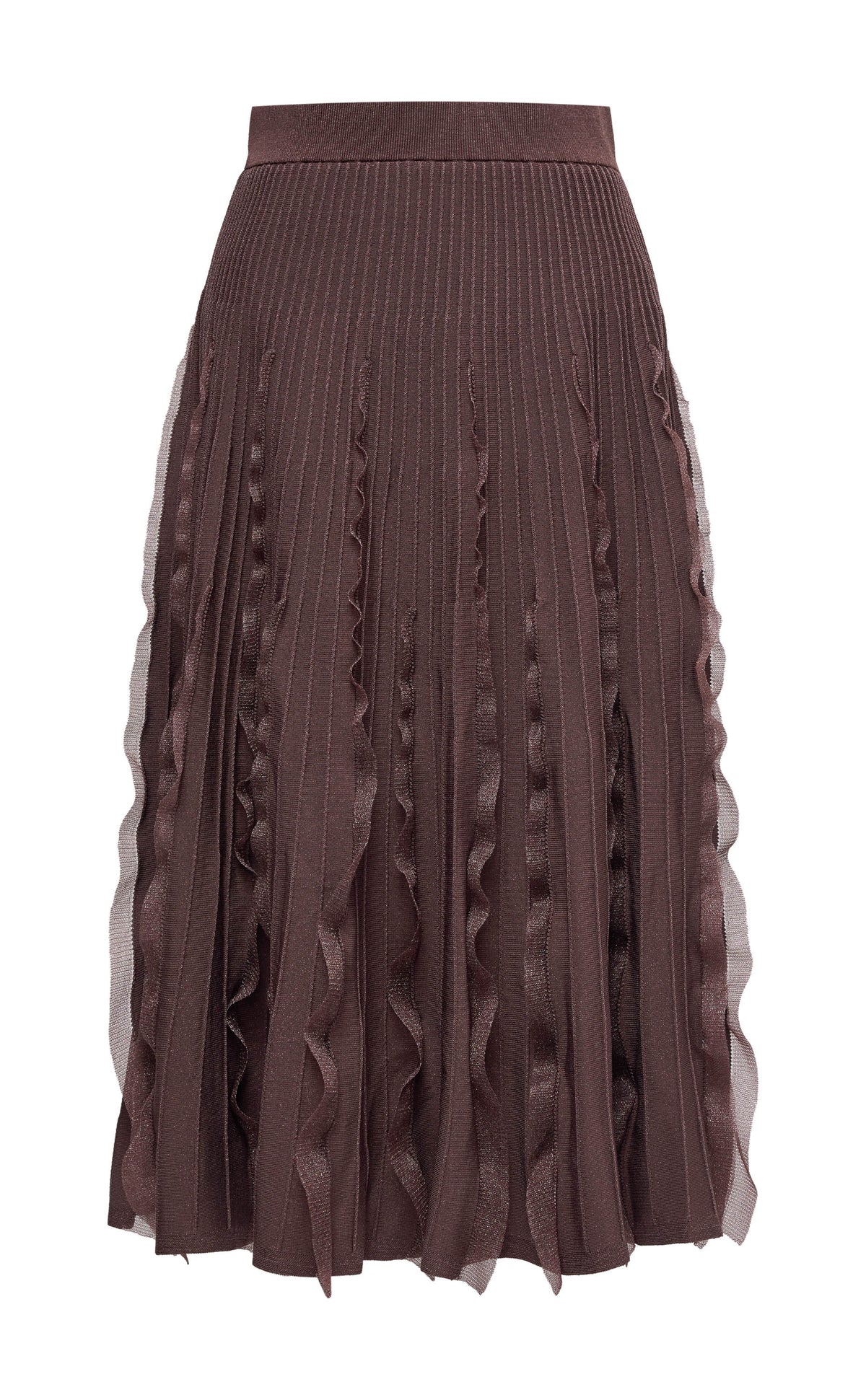 YAYING Elegant Textured Knit A-Line Midi Skirt