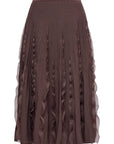 YAYING Elegant Textured Knit A-Line Midi Skirt