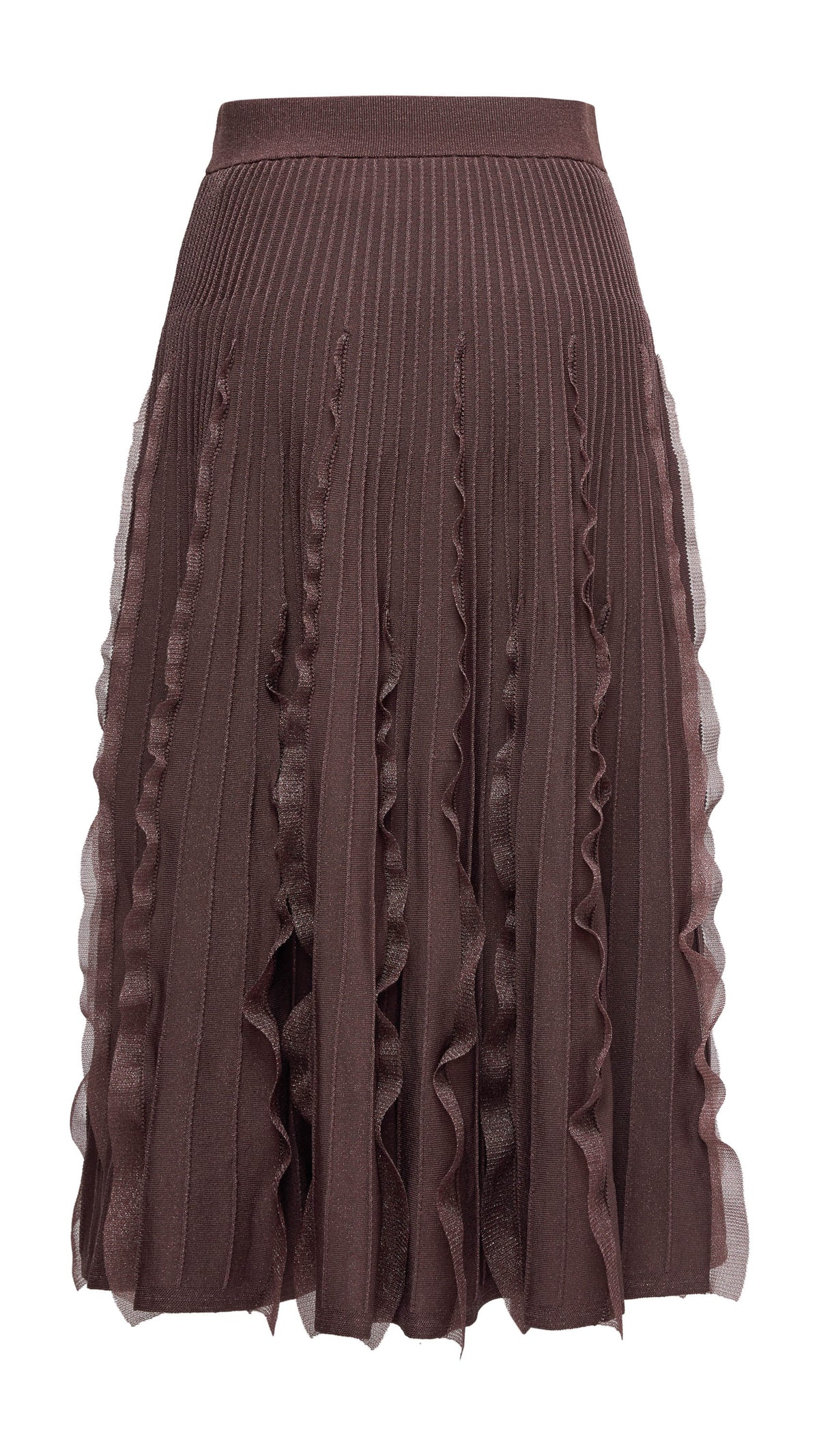 YAYING Elegant Textured Knit A-Line Midi Skirt