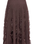 YAYING Elegant Textured Knit A-Line Midi Skirt