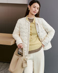 EP YAYING White Duck Down Tweed-Style Jacket EGKIAY137AW