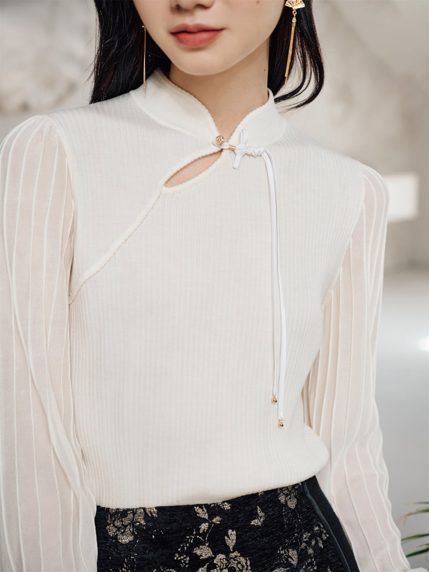 EP YAYING New Chinese Style Knit Sweater