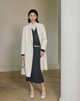 EP YAYING Notched Collar Cashmere Coat