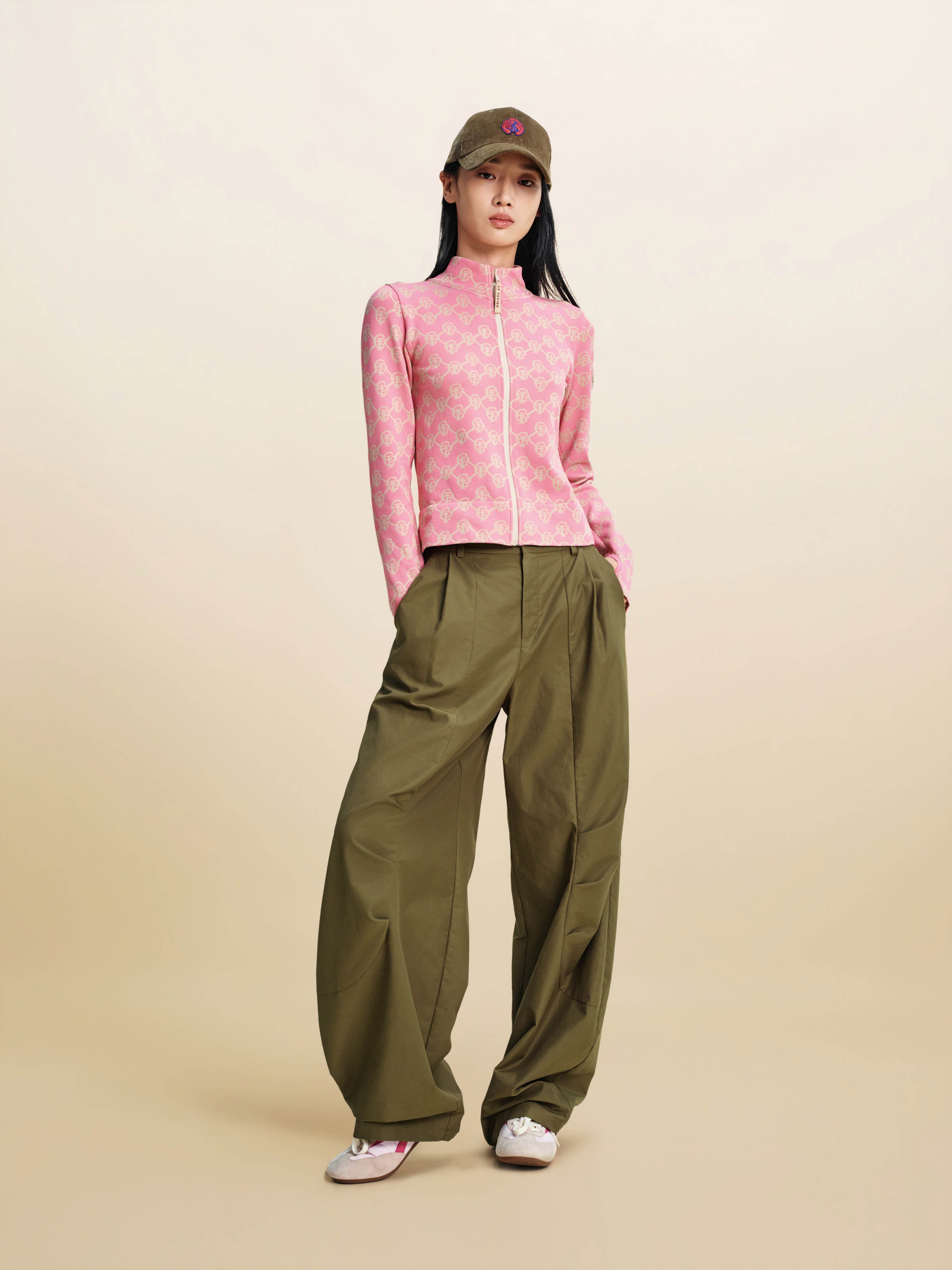 EP YAYING Women’s Outdoor Sport Stretch Waist‑Cinched Printed Knit Jacket EGLAA1315A