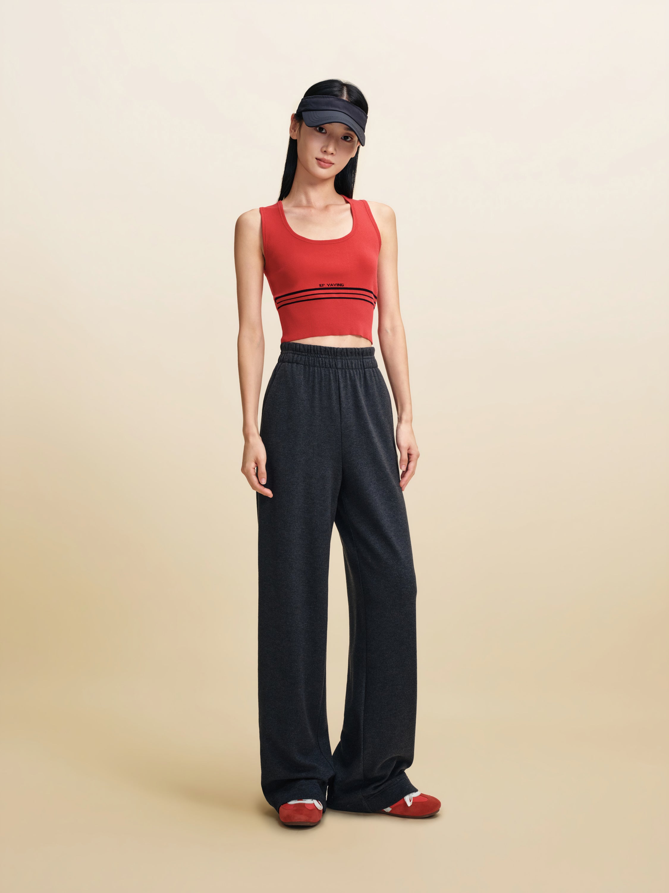 EP YAYING Minimalist Knit Casual Pants