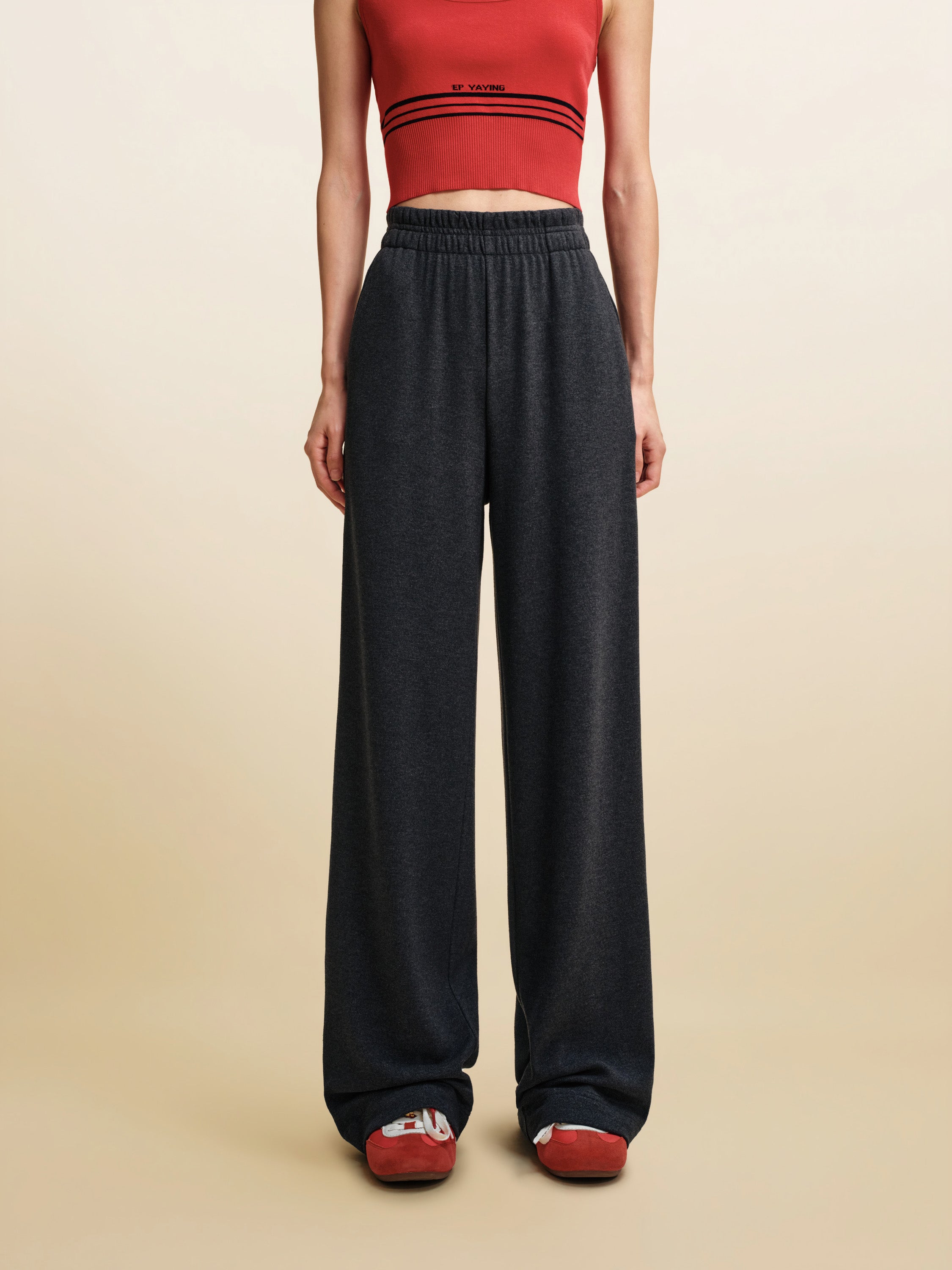 EP YAYING Minimalist Knit Casual Pants