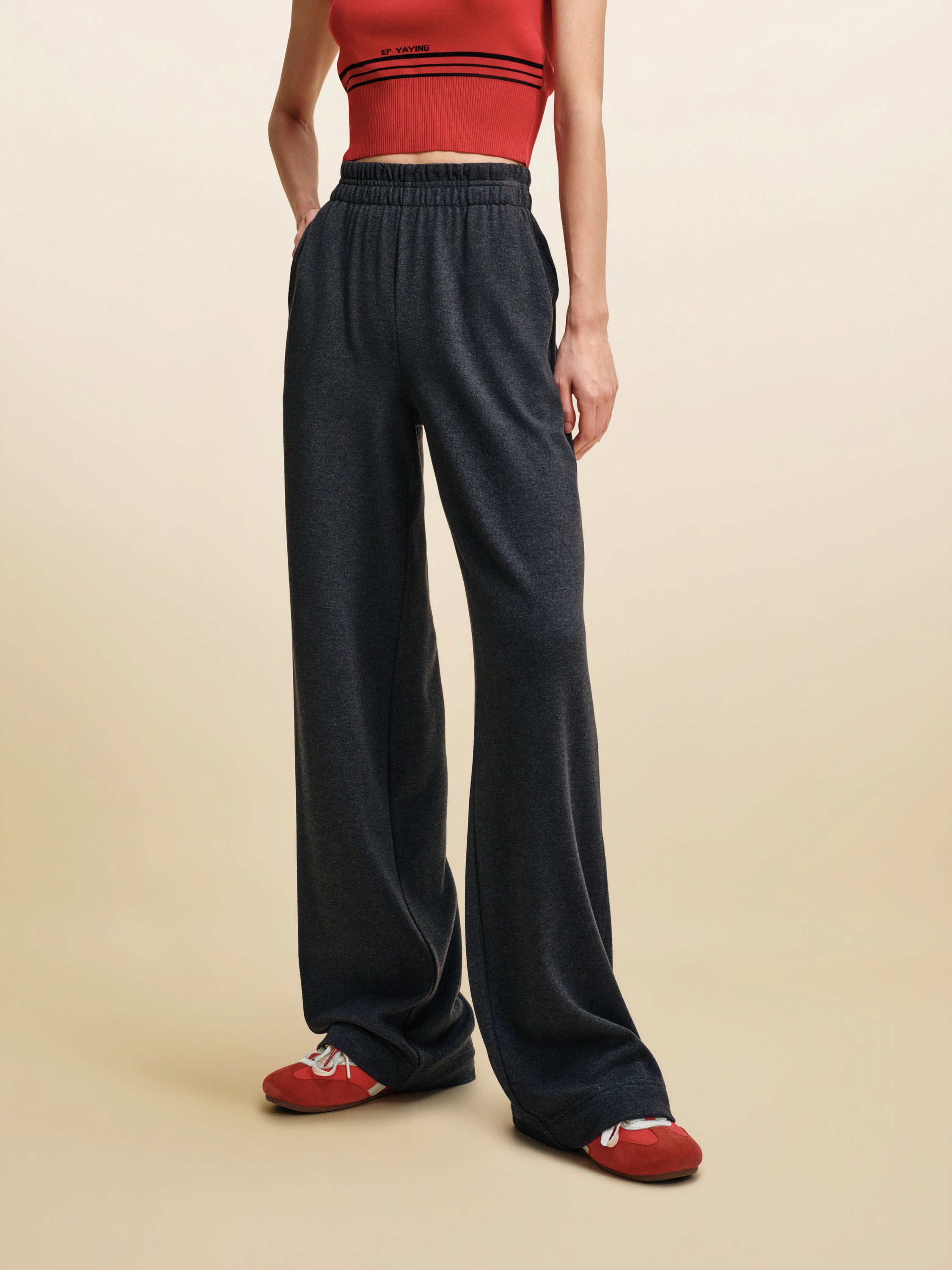 EP YAYING Minimalist Knit Casual Pants