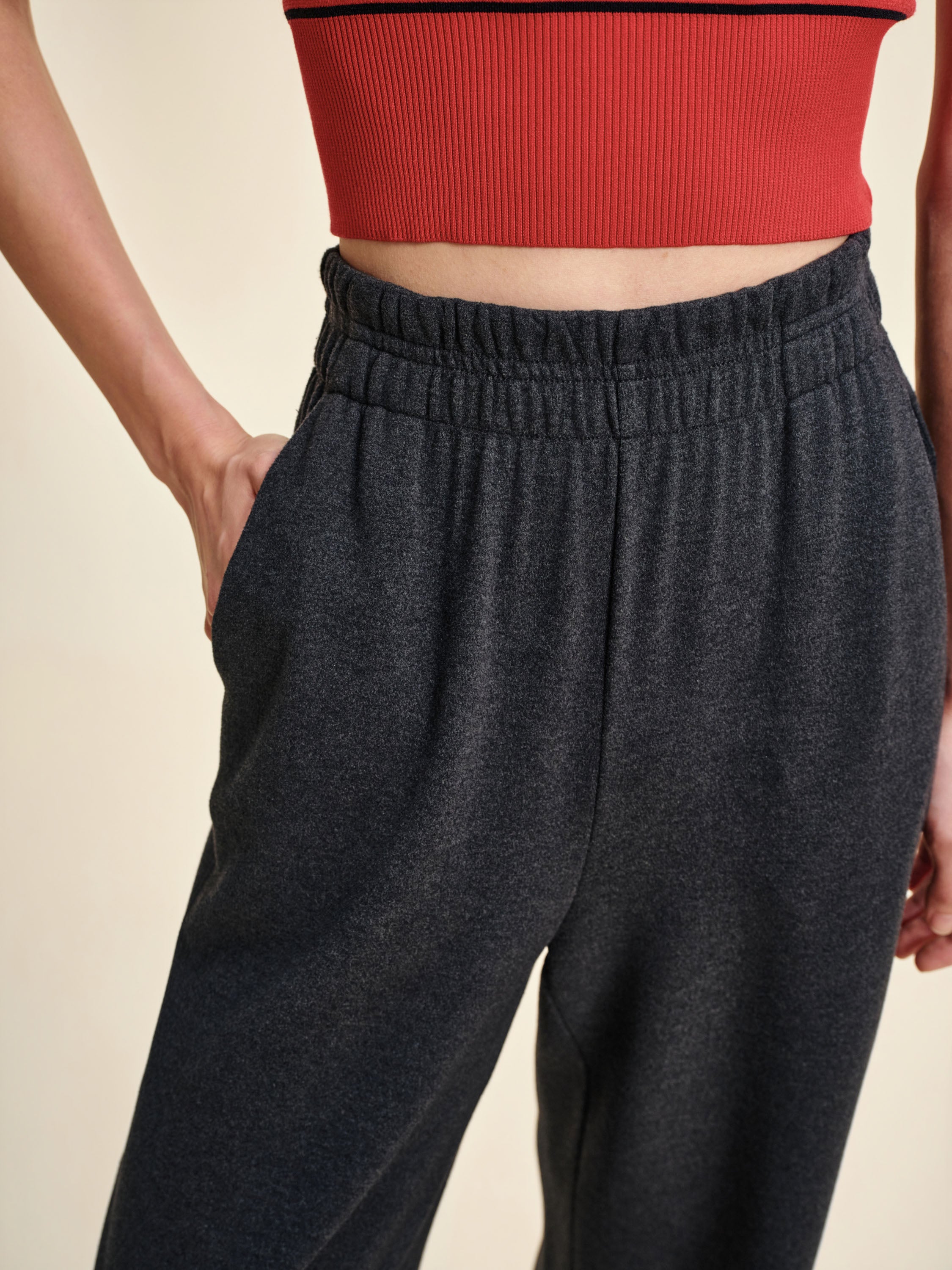 EP YAYING Minimalist Knit Casual Pants