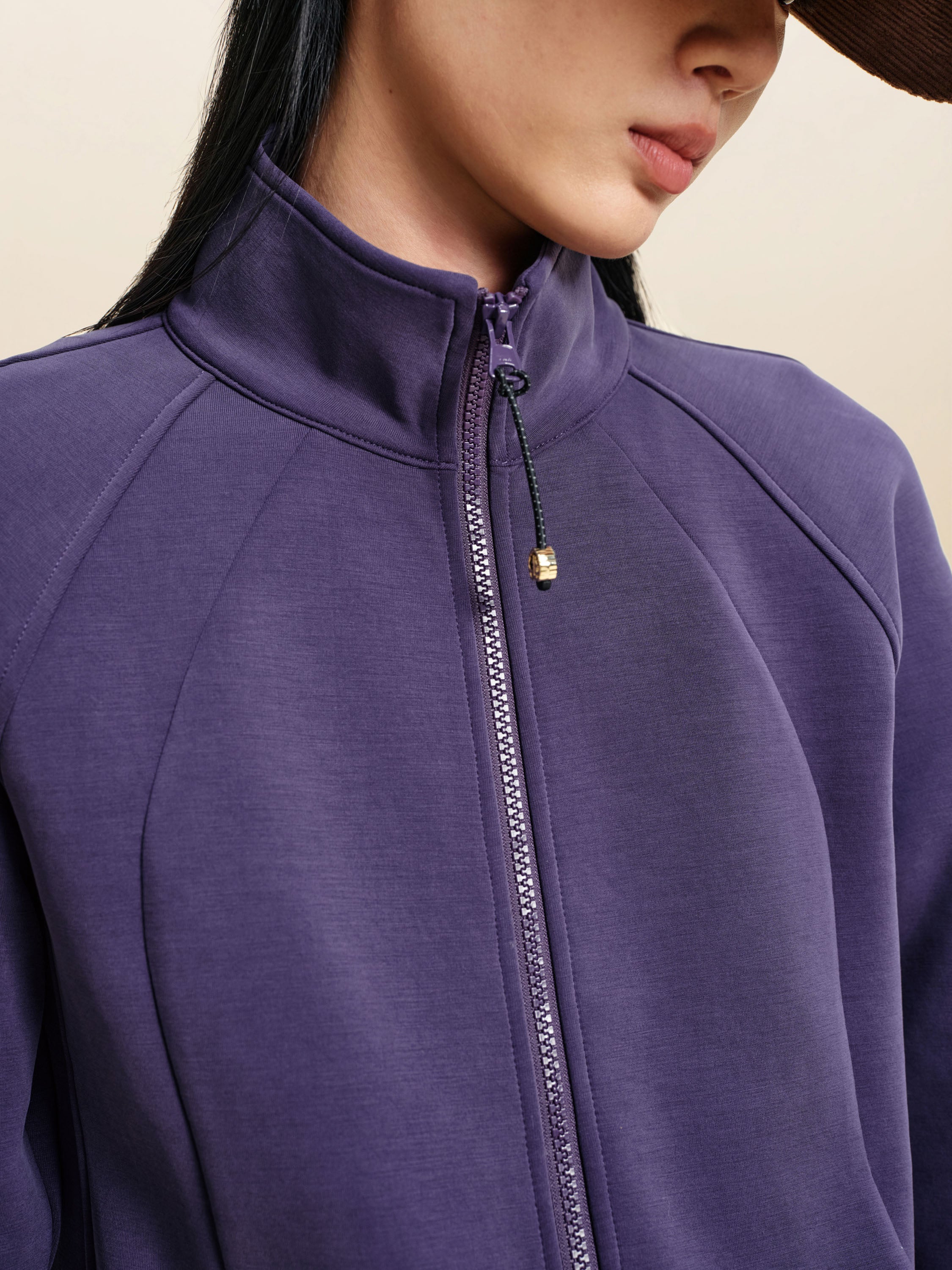 EP YAYING Stand Collar Zip Short Athletic Jacket