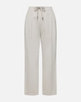 EP YAYING Cotton Linen Washed Denim-Style Tapered Slim Ankle Pants