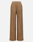 EP YAYING Stretch Silk Commuter Tailored Straight-Leg Pants