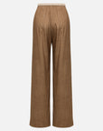 EP YAYING Stretch Silk Commuter Tailored Straight-Leg Pants