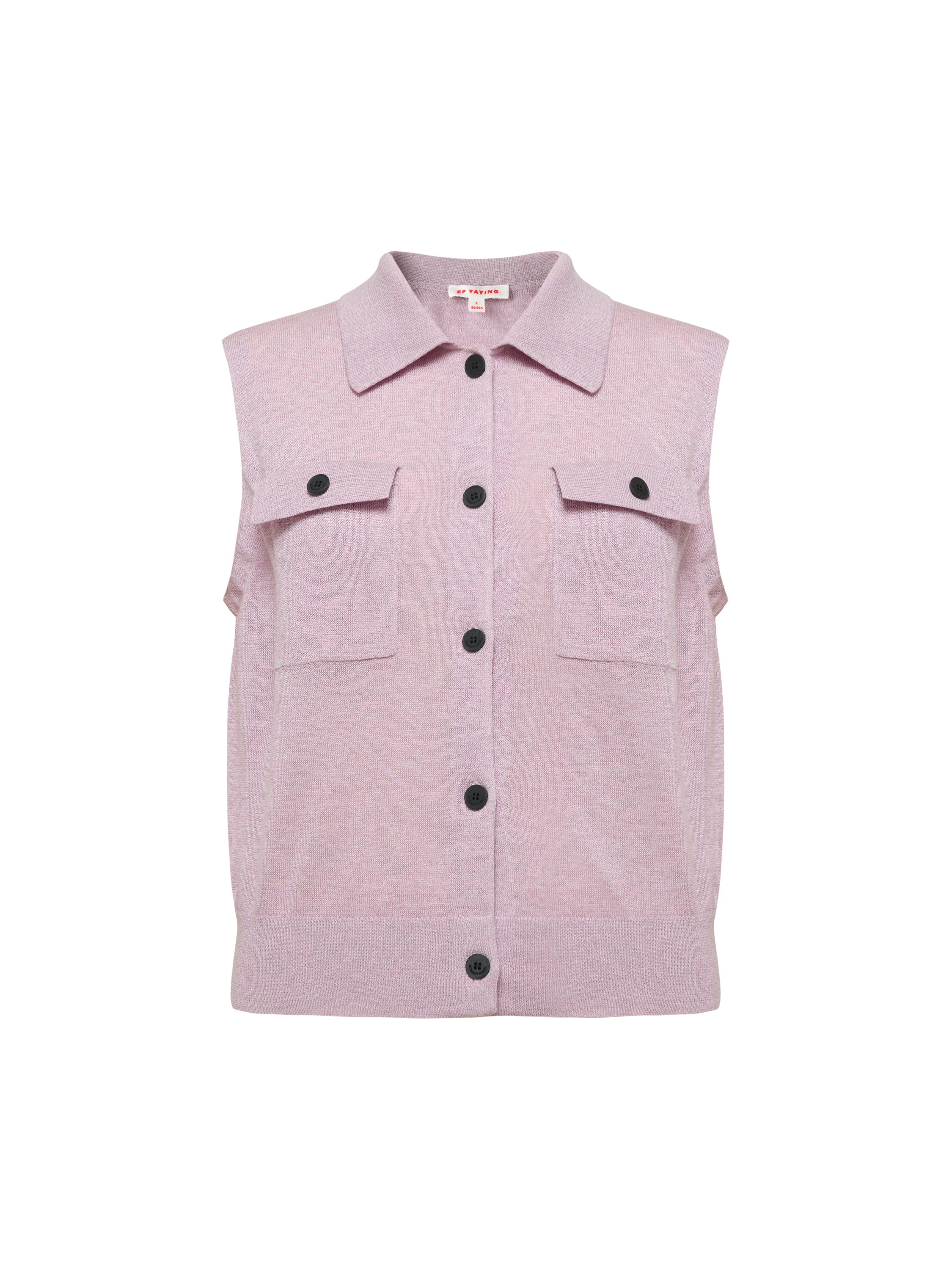 EP YAYING Commuter Polo Collar Knitted Button-Up Vest