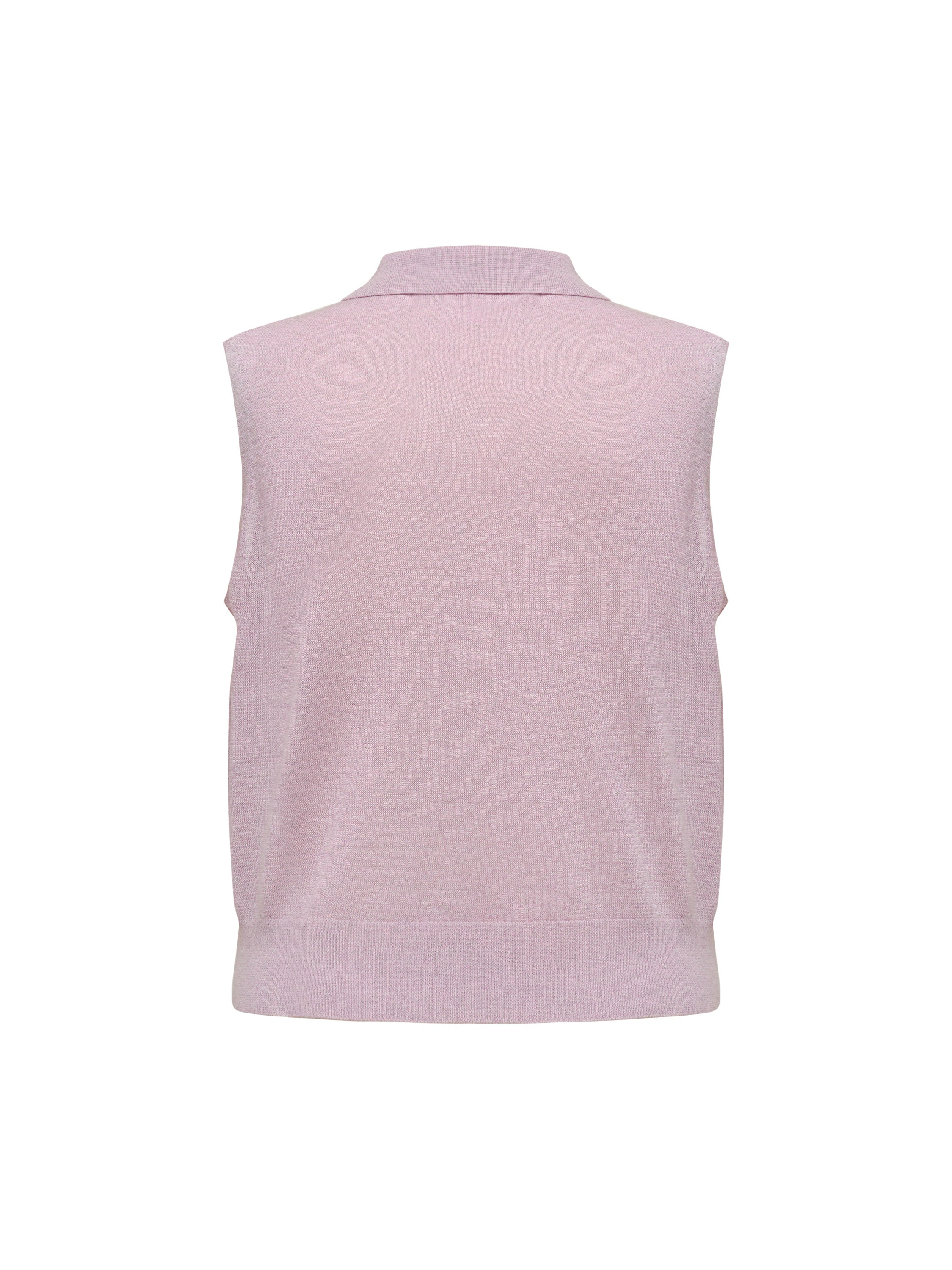 EP YAYING Commuter Polo Collar Knitted Button-Up Vest