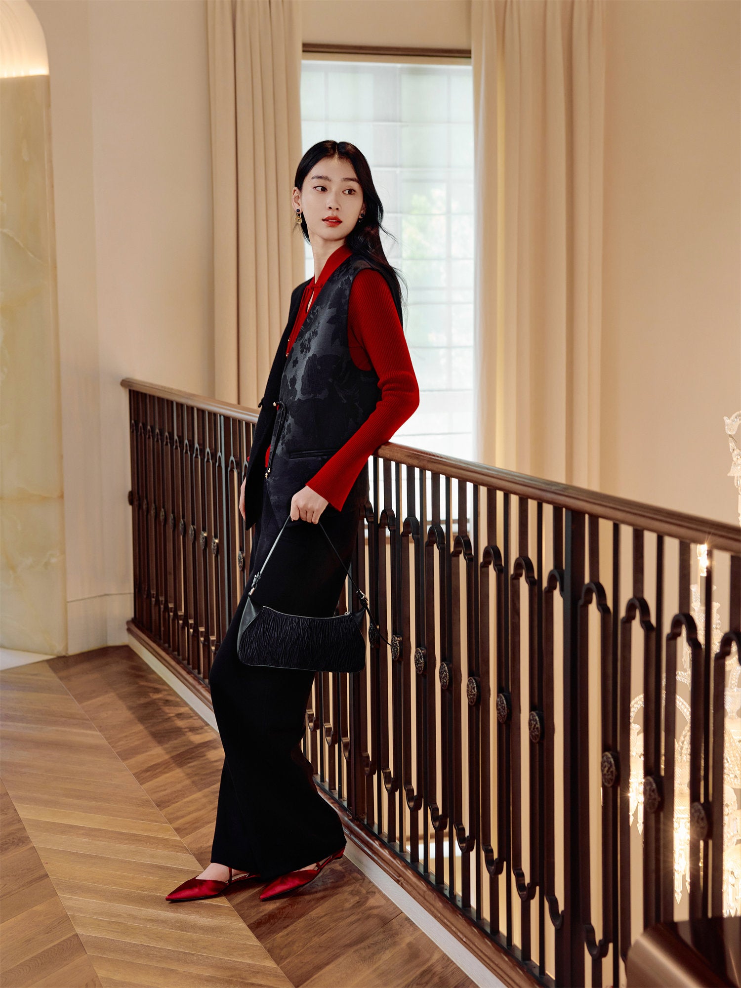 EP YAYING New Chinese Style Wool Vest