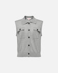 EP YAYING Commuter Polo Collar Tailored Knit Cardigan Vest